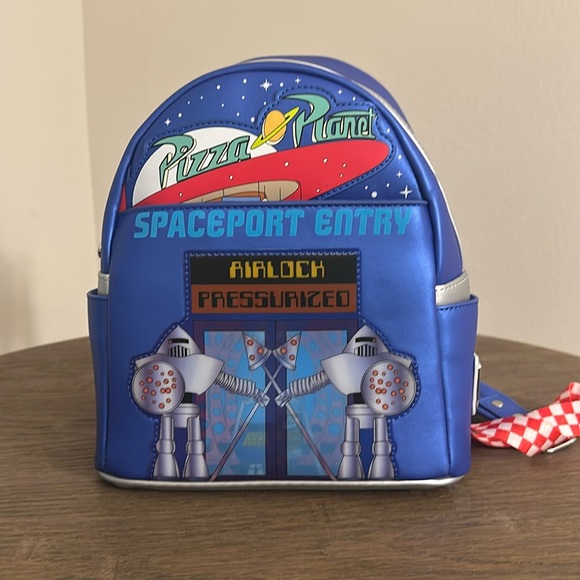 NWT Disney-Pixar Loungefly Toy Story Pizza Planet Space Entry Mini Backpack - Picture 1 of 12